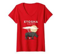 Women's Etosha Namibia Safari Sunset V-Neck T-Shirt