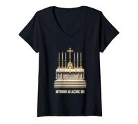 Women's Eucharistic Adoration Traditional Latin Mass Catholic V-Neck T-Shirt