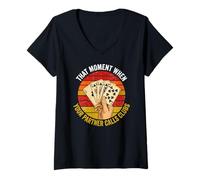 Women's Euchre that Moment When Your Partner Calls Clubs Euchre V-Neck T-Shirt