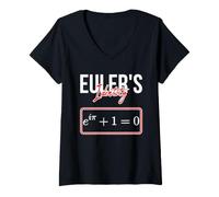 Women's Euler's Identity Where Math and Magic Converge Fun Equation V-Neck T-Shirt