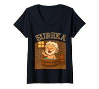 Womens Eureka! Archimedes Great Bath Moment V-Neck T-Shirt