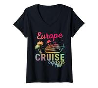 Women's Europe Cruise Squad Trip Family Matching Group Vacation V-Neck T-Shirt