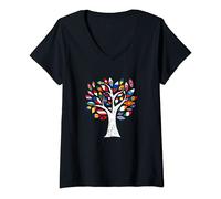 Womens European Map Countries Flag Europe Pride Perfect Ethnic Gift V-Neck T-Shirt
