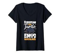 Womens European Swamp Turtle V-Neck T-Shirt