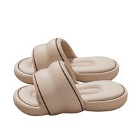 Women's Eva Stepping on Feeling Platform Slippers Indoor Home Silent Bathing Non-slip Outside Slippers(Khaki,38-39)