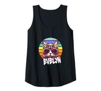 Womens EVELYN - Beautiful girl name with a cool funny Cat Tank Top