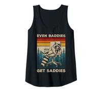 Womens Even Baddies Get Saddies Raccoon Oddly Specific Neurodiverse Tank Top