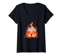 Womens Even If He Doesn’t I Will Still Worship Him Daniel 318 V-Neck T-Shirt