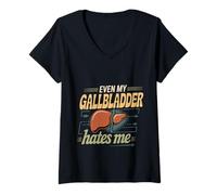 Womens Even My Gallbladder Hates Me Pain Surgery Recovery V-Neck T-Shirt