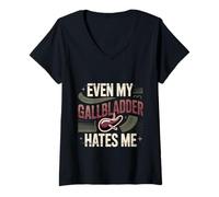 Womens Even My Gallbladder Hates Me Pain Surgery Recovery - V-Neck T-Shirt