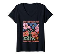 Womens Even The Smallest Step Move You Forward Physical Therapist V-Neck T-Shirt