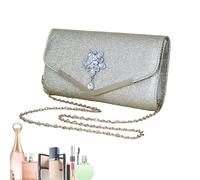Women's Evening Bags Clutches Clutches Women Elegant Small Handbag with Magnetic Closure for Women or Girlfriend, Gold, Se référer à la description