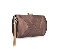 Womens Evening Clutch Bag Designer Evening Handbag,Lady Party Clutch Purse, Great Gift Choice (Elegant Tassel-Brown)
