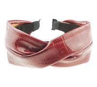 Womens Evening Knot Twist Twisted Turban Wide Formal Headband Alice Band Hair Accessories Hairband Christmas Wedding Bridesmaid Party Patent Leather Look FAUX Crocodile Alligator Look (Burgundy)