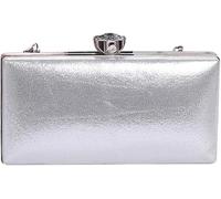 Women's Evening Rhinestone Clutch Purse Crystal Handbag Glitter Shoulder with Detachable Chain Elegant Crossbody(Silver)
