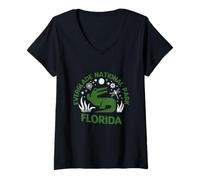 Womens Everglades National Park Florida See You Later Alligator V-Neck T-Shirt