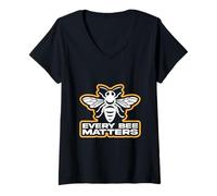 Womens Every Bee Matters Bee Silhouette Save The Bees V-Neck T-Shirt