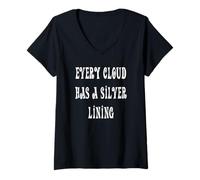 Womens Every Cloud has a Silver Lining V-Neck T-Shirt