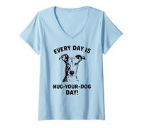 Womens every day hug your dog day Whippet mom V-Neck T-Shirt