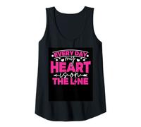 Womens Every Day My Heart is On The Line - Lineman's Wife Tank Top