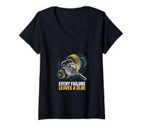 Women's Every Failure Leaves Clue Root Cause Analysis V-Neck T-Shirt