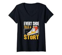 Womens Every Shoe Tells A Story Sneaker Collecting A Shoe Collector V-Neck T-Shirt