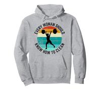 Women's Every Woman Should Know How To Clean Tank Weight Lift Pullover Hoodie