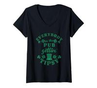 Womens Everybody In the Pub Getting Tipsy Funny St Patrick's Day V-Neck T-Shirt