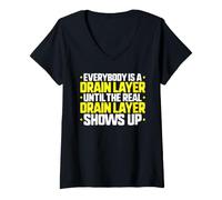 Women's Everybody is A Drain Layer V-Neck T-Shirt