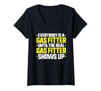 Women's Everybody is A Gas Fitter V-Neck T-Shirt