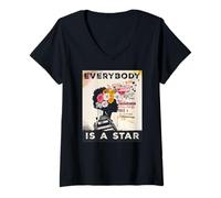 Womens Everybody is a Star Inspirational Art V-Neck T-Shirt