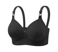 Womens Everyday Bras Full Coverage Non Wired Push Up Comfort Bra High Impact Full Support T Shirt Minimiser Bra Wireless Seamless Plunge Floral Print Comfort Ladies Balcony Balconette Bra Black