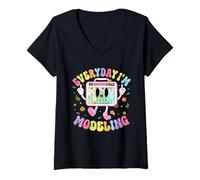 Womens Everyday I'm Modeling Groovy Speech Language Pathologist V-Neck T-Shirt