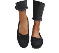 Women's Everyday Slip On Loafers - Flat Flexible Sole, Comfortable Casual Walking Footwear, Soft Leather Upper, Arch Support Black