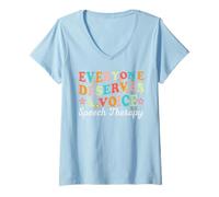 Women's Everyone Deserves A Voice Speech Therapy SLP V-Neck T-Shirt