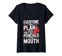 Women's Everyone Has A Plan Until They Get Punched in The Mouth V-Neck T-Shirt