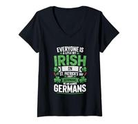 Women's Everyone is A Little Bit Irish On St Patrick's Day Germans V-Neck T-Shirt