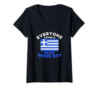 Womens Everyone Loves a Nice Greek Boy - Men and Boys T-Shirt V-Neck T-Shirt
