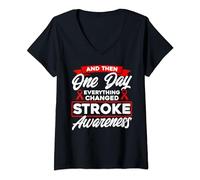 Womens Everything has changed stroke awareness V-Neck T-Shirt