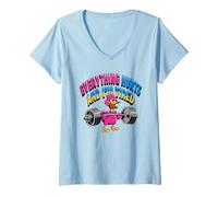 Women's Everything Hurts I'm Tired Funny Gym Duck V-Neck T-Shirt