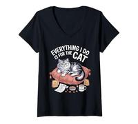 Womens Everything I Do is for The Cat Royalty V-Neck T-Shirt