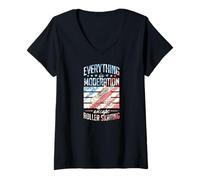 Women's Everything in Moderation Except Roller Skating V-Neck T-Shirt