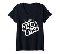 Womens Everything is Aju Nice Kpop Music Funny V-Neck T-Shirt