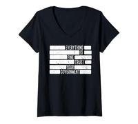 Women's Everything is Fine Trust Your Government Funny Men Women V-Neck T-Shirt