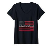 Women's Everything is Fine Trust Your Government Redacted Satire Tee V-Neck T-Shirt