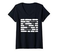 Women's Everything is Fine Trust Your Government Sarcastic Redaction V-Neck T-Shirt