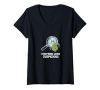 Women's Everything Looks Suspicious Accountant Humor V-Neck T-Shirt