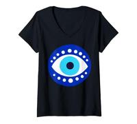 Women's Evil Eye Symbol for Women a Minimal Boho Spiritual Design V-Neck T-Shirt