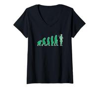 Womens EVOLUTION Bagpipe Music Bagpiper green Scotland Travel V-Neck T-Shirt