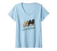Womens Evolution - Darwin’s Finches in Shades V-Neck T-Shirt